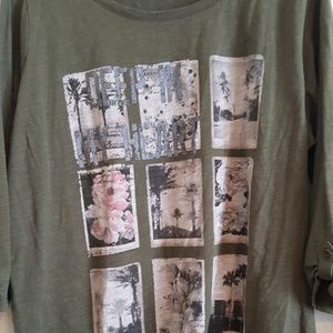 Olive green 3/4 sleeve tunic